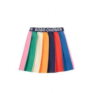 NEW BOBO CHOSES girl's color block pleated skirt in multicolor